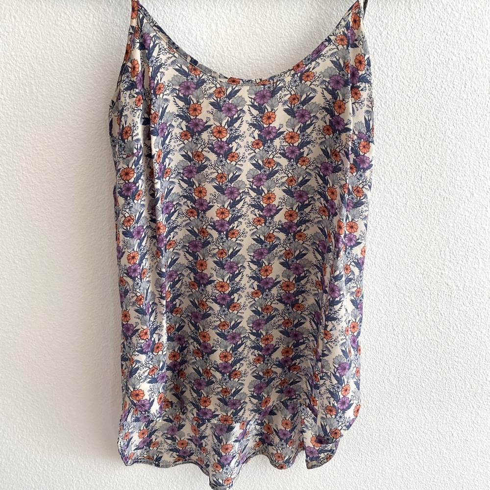 Silk, floral tank top